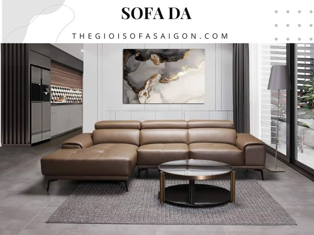 Ghế Sofa Da Bò Phòng Khách Sang Trọng Hiện Đại GS-PK15