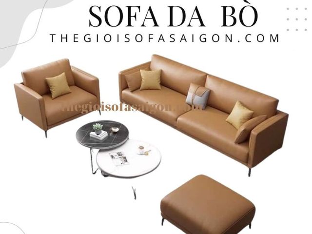 Ghế Sofa Phòng  Khách Bọc Da Bò Cao Cấp GS-PK01