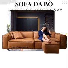 Sofa Phòng Khách Bọc Da Bò Đẹp PK-D13