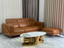 Băng ghế sofa da bò thật mtx căn hộ cao cấp